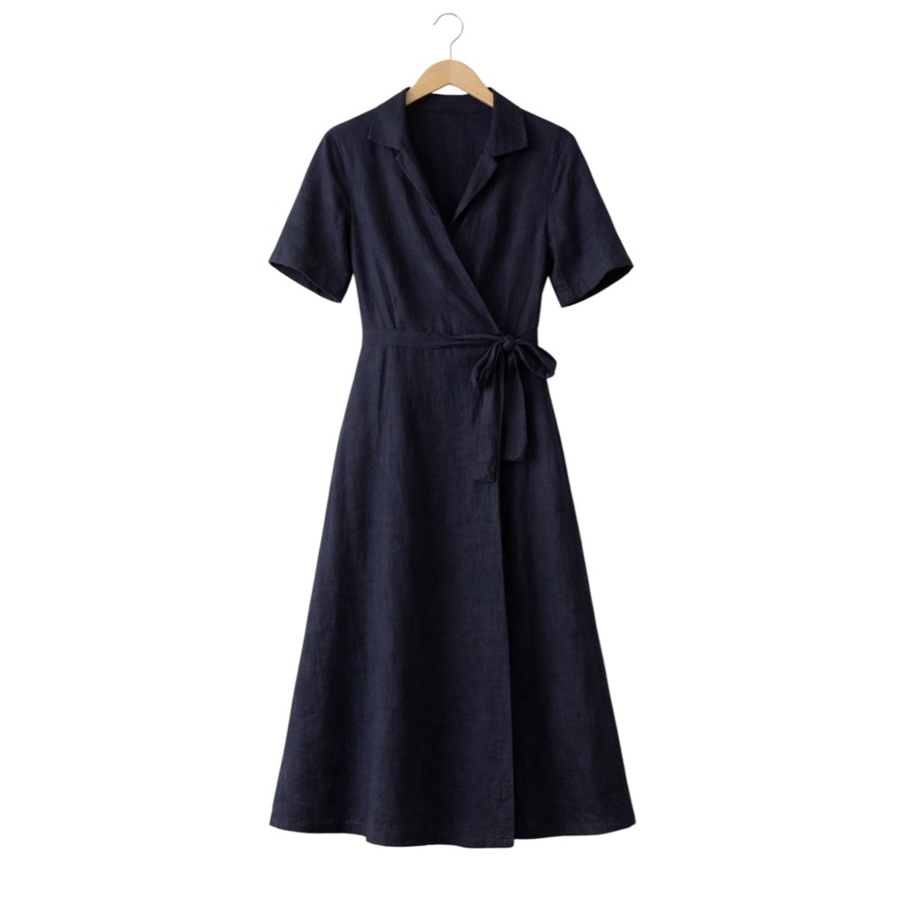 Free People Wrap Dress – Tie Front Maxi Shirt Style – Black size large